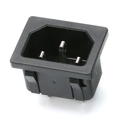 Power connector C14 male plug inbouw push-in